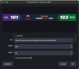 OBS Browser Properties