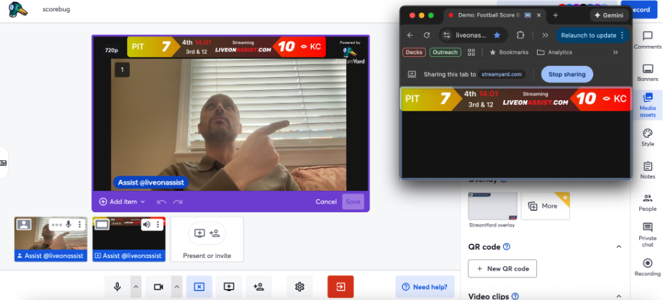 Streamyard Scorebug