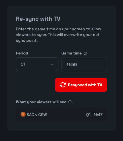Sync Game Clock